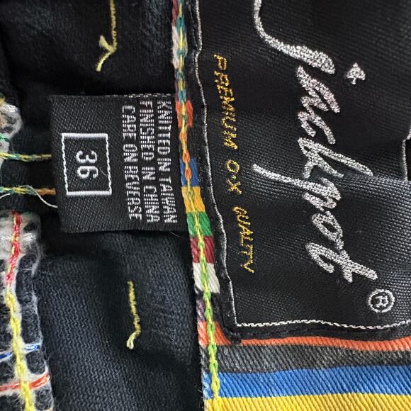 Vintage Jackpot Rainbow Stitch JNCO style Denim 36 Y2K Skater OX Jorts RARE - Picture 3 of 9